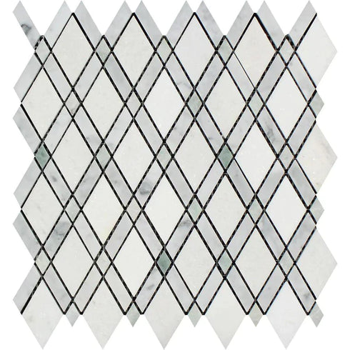 Thassos White Lattice (Thassos + Carrara White + Green) Polished